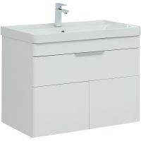 Тумба под раковину Aquanet Ирис new 80 подвесная Белая глянцевая арт-310150 — фото 1, Тумбы под раковину