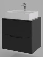 Товар: Тумба с раковиной Orange Line 60 подвесная Черная матовая арт-Li-60TubMDF+B04-500W - фото 2 Тумба с раковиной Orange Line 60 подвесная Черная матовая арт-Li-60TubMDF+B04-500W — фото 2, Тумбы с раковиной