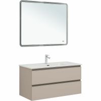 Тумба под раковину Aquanet Вега 100 подвесная Бежевая арт-329581 — фото 10, Тумбы под раковину