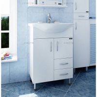 Тумба под раковину СанТа Стандарт 55 Белая арт-201088 — фото 7, Тумбы под раковину