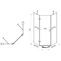Душевой уголок Triton Сигма-Хром 90х90 профиль Хром стекло прозрачное арт-Щ0000054219 — фото 12, Душевые уголки трапеция