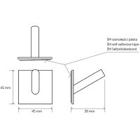 Крючок Bemeta Easy Черный матовый арт-163106260 — фото 3, Крючки для полотенец