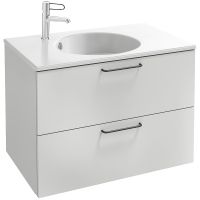 Тумба под раковину Jacob Delafon Odeon Rive Gauche 80 подвесная Белая ручки Черные арт-EB2522-R9-N18 — фото 1, Тумбы под раковину