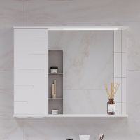 Зеркало со шкафом Volna Joli 80 L с подсветкой Белое арт-zsJOLI80.L-01 — фото 1, Зеркальные шкафы в ванную