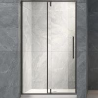 Душевая дверь Veconi Vianno VN-34B 120 профиль Черный матовый стекло прозрачное арт-VN34B-120-01-C7 — фото 1, Распашные душевые двери