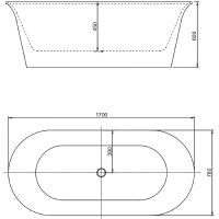 Акриловая ванна Aquanet Smart 170x78 без гидромассажа арт-261053 — фото 3, Акриловые ванны