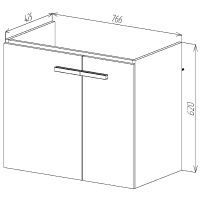 Тумба под раковину VIANT Мюнхен 80 подвесная Белая матовая арт-VMUN80COBEL-T2STP — фото 4, Тумбы под раковину