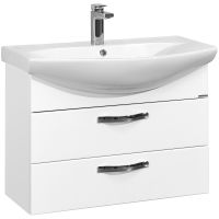 Тумба под раковину Aquaton Ария 80 М подвесная Белая арт-1A140801AA010 — фото 1, Тумбы под раковину