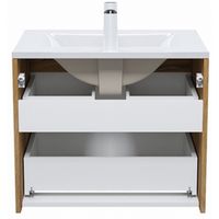 Тумба с раковиной Iddis Cloud 60 подвесная Белая матовая Дуб золотистый арт-CLO60Y0i95K — фото 3, Тумбы с раковиной