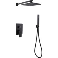 Душевая система Abber Weiss Insel Черная матовая арт-AF8018B — фото 1, Встраиваемые душевые комплекты