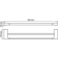 Полотенцедержатель WasserKRAFT Glan двойной Черный глянцевый арт-K-5140 — фото 3, Полотенцедержатели