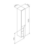 Шкаф пенал AM.PM Gem 30 R подвесной Черный матовый арт-M90CHR0306BM — фото 10, Пеналы для ванной комнаты