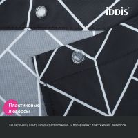 Штора для ванны Iddis Base 180х200 Черная арт-BB02P18i11 — фото 7, Шторы для ванной