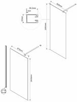Душевая перегородка Vincea Walk-In 90 профиль Золото матовое стекло прозрачное арт-VSW-1H900CLG — фото 4, Душевые перегородки