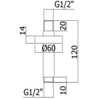 Кронштейн для верхнего душа Paffoni Черный матовый арт-ZSOF064NO — фото 2, Кронштейны для верхнего душа