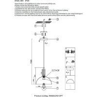 Подвесной светильник Crystal Lux Прозрачный Латунь арт-ANGELINA SP1 BRASS — фото 3, Подвесные светильники