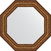 Зеркало Evoform Octagon 81х81 в багетной раме - Виньетка состаренная бронза 109 мм арт-BY 3858 — фото 1, Зеркала в ванную комнату