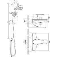 Душевая система Orange Flipo Хром арт-M23-933cr — фото 10, Душевые стойки