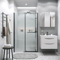 Душевая дверь Grossman Pragma 120 профиль Черный матовый стекло шиншилла арт-100.K33.03.120.21.02 — фото 3, Распашные душевые двери