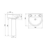 Раковина Santeri Лотос 60 Белая арт-1.3110.6.S00.10B.0 — фото 6, Раковины подвесные