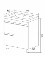 Товар: Тумба под раковину 1MarKa Cube 75Н Белый глянец арт-У79532 - фото 9 Тумба под раковину 1MarKa Cube 75Н Белый глянец арт-У79532 — фото 9, Тумбы под раковину