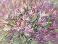 Фреска Ortograf Цветы 8014 Фактура флок FLK Флизелин (3,5*2,7) Разноцветный, Абстракция/Цветы/Живопись арт-8014 (флок FLK) — фото 2, Фрески