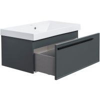 Тумба под раковину La Fenice Elba 80 подвесная Серая матовая арт-FNC-01-ELB-G-80 — фото 3, Тумбы под раковину