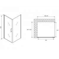 Душевой уголок Abber Sonnenstrand 90х100 профиль Хром стекло матовое арт-AG04090M-S100M — фото 4, Прямоугольные душевые уголки