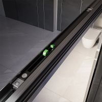 Душевая дверь Veconi Premium Trento PTD-30GR 150 профиль Брашированный графит стекло прозрачное арт-PTD30-GR-150-01-C4 — фото 5, Раздвижные душевые двери