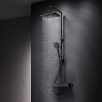 Душевая система AM.PM Func с термостатом Черная матовая арт-F078F222 — фото 8, Душевые стойки