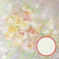 Фреска Ortograf Цветы 8062 Фактура флок FLK Флизелин (2,7*2,7) Зеленый/Розовый/Желтый, Цветы/Живопись арт-8062 (флок FLK) — фото 1, Фрески