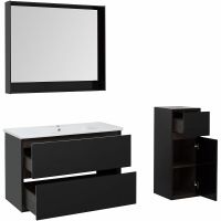 Тумба под раковину Aquanet Милан 100 подвесная Черный глянец арт-269299 — фото 8, Тумбы под раковину