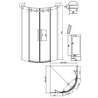 Душевой уголок Grossman Classic 100х100 профиль Хром стекло прозрачное арт-301.K33.04.1010.10.00 — фото 11, Душевые уголки четверть круга