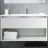 Тумба с раковиной SanVit Контур 70 подвесная Белая глянцевая арт-kkont070w — фото 1, Тумбы с раковиной