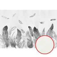 Фреска Ortograf Levity 33351 Фактура флок FLK Флизелин (4*2,7) Серый, Перья арт-33351 (флок FLK) — фото 1, Фрески