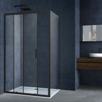 Душевой уголок Vincea Alpha 120x90 профиль Черный стекло прозрачное арт-VSR-3AL9012CLB — фото 1, Прямоугольные душевые уголки