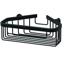 Полка корзина Sonia Accessories угловая Черная матовая арт-182855 — фото 1, Полки для ванной и душа