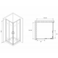 Товар: Душевой уголок Abber Schwarzer Diamant 80x80 профиль Хром стекло прозрачное арт-AG020805 - фото 4 Душевой уголок Abber Schwarzer Diamant 80x80 профиль Хром стекло прозрачное арт-AG020805 — фото 4, Квадратные душевые уголки