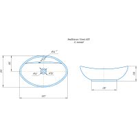 Раковина Кировит Гамма 600 Белая арт-Вн Крв68 — фото 4, Раковины накладные