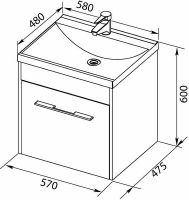 Товар: Тумба с раковиной Aquanet Августа 58 подвесная Белая арт-287691 - фото 7 Тумба с раковиной Aquanet Августа 58 подвесная Белая арт-287691 — фото 7, Тумбы с раковиной