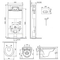 Комплект унитаза с инсталляцией Damixa Willow с сиденьем Микролифт и клавишей смыва Хром глянцевый арт-DX15.IS30251.1700 — фото 3, Комплекты унитаз + инсталляция