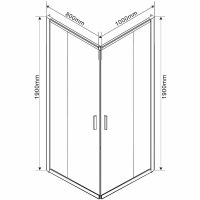 Душевой уголок Vincea Garda 100x80 профиль Черный стекло тонированное арт-VSS-1G8010CGB — фото 7, Прямоугольные душевые уголки