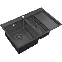 Кухонная мойка ZorG PVD Grafit Графит арт-PVD 5178-2-L GRAFIT — фото 1, Кухонные мойки