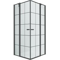 Душевой уголок New Trendy New Soleo Black 90х90 профиль Черный стекло прозрачное арт-K-0580 — фото 1, Квадратные душевые уголки