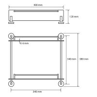 Стеклянная полка Bemeta Omega Хром арт-104202122 — фото 2, Полки для ванной и душа