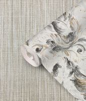 Обои Prima Italiana Colomba Винил на флизелине (1,06*10) Серый/Бежевый/Черный, Листья/Абстракция арт-80651 — фото 4, Обои для стен