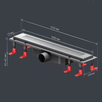 Душевой лоток AM.PM PrimeFlow 50 с решеткой Хром матовый Cut Gradient арт-W02SC-P11-050-01SB — фото 15, Душевые лотки