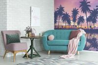 Фреска Ortograf Relax 34261 Фактура флок FLK Флизелин (4*2,7) Черный/Розовый/Голубой, Небо/Море/Пейзаж арт-34261 (флок FLK) — фото 3, Фрески