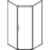 Душевая дверь для кабины Aquanet Passion P 2.0 №1/4 профиль Серебро стекло прозрачное арт-263879 — фото 2, Раздвижные душевые двери