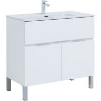 Тумба под раковину Aquanet Алвита New 90 Белая матовая арт-303914 — фото 1, Тумбы под раковину